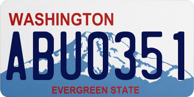 WA license plate ABU0351