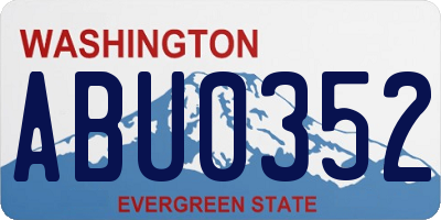 WA license plate ABU0352