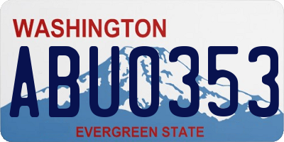 WA license plate ABU0353
