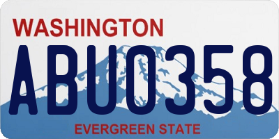 WA license plate ABU0358