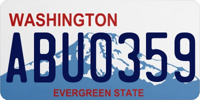 WA license plate ABU0359