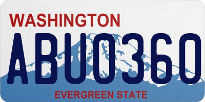 WA license plate ABU0360