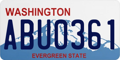 WA license plate ABU0361