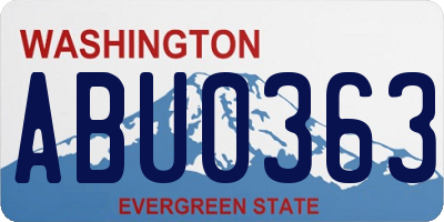 WA license plate ABU0363