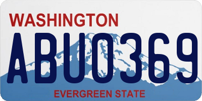 WA license plate ABU0369