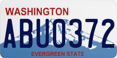 WA license plate ABU0372