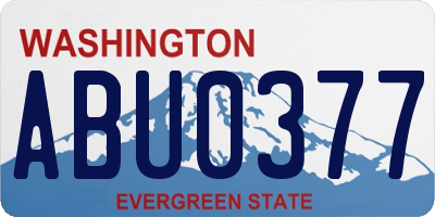 WA license plate ABU0377
