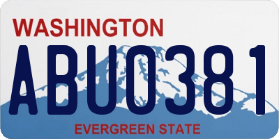 WA license plate ABU0381