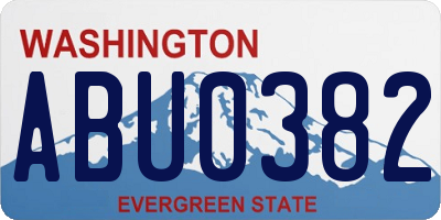WA license plate ABU0382