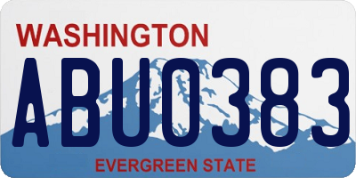 WA license plate ABU0383