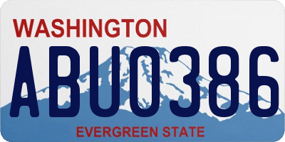 WA license plate ABU0386