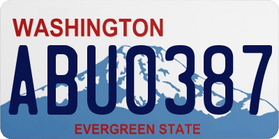 WA license plate ABU0387