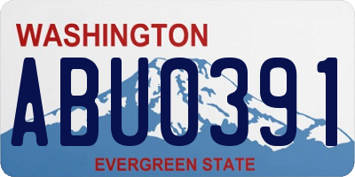 WA license plate ABU0391