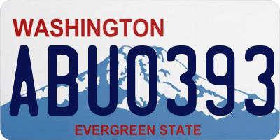 WA license plate ABU0393