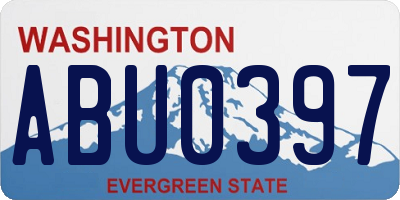 WA license plate ABU0397