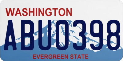 WA license plate ABU0398