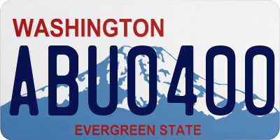 WA license plate ABU0400