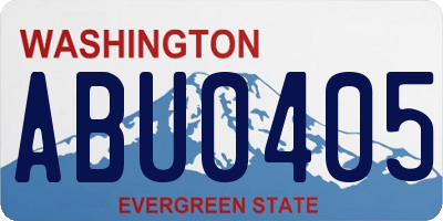 WA license plate ABU0405