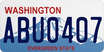 WA license plate ABU0407