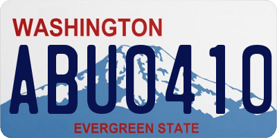 WA license plate ABU0410