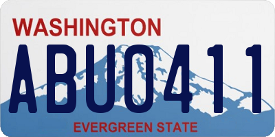 WA license plate ABU0411