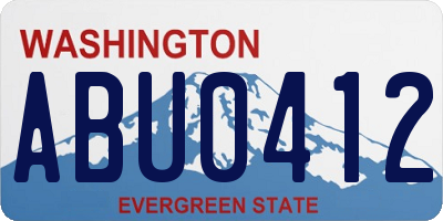 WA license plate ABU0412