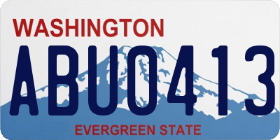 WA license plate ABU0413