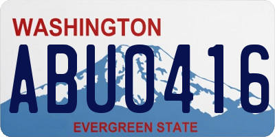 WA license plate ABU0416