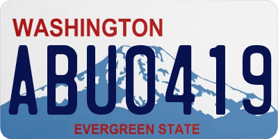 WA license plate ABU0419