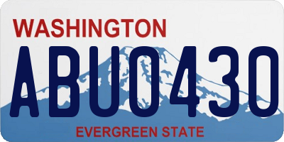 WA license plate ABU0430