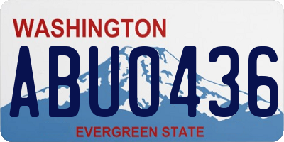 WA license plate ABU0436