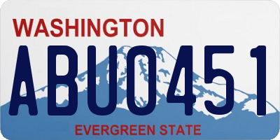 WA license plate ABU0451