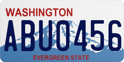WA license plate ABU0456
