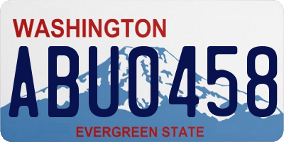 WA license plate ABU0458
