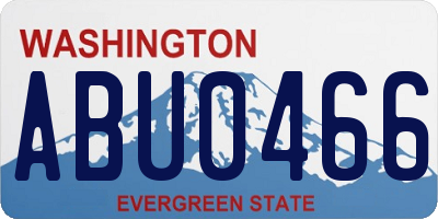 WA license plate ABU0466