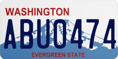 WA license plate ABU0474