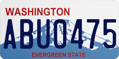 WA license plate ABU0475