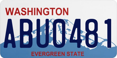 WA license plate ABU0481