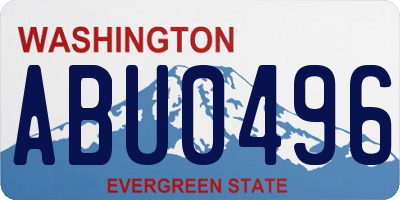 WA license plate ABU0496