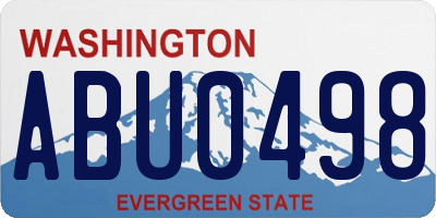 WA license plate ABU0498