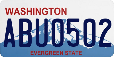 WA license plate ABU0502