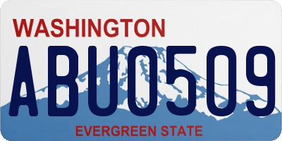 WA license plate ABU0509