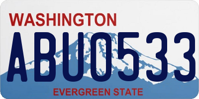 WA license plate ABU0533