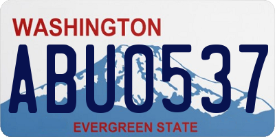 WA license plate ABU0537