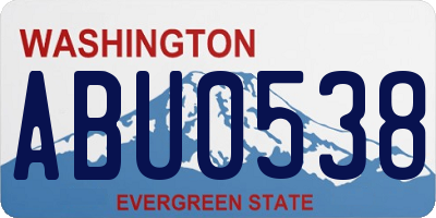 WA license plate ABU0538