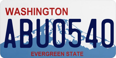 WA license plate ABU0540