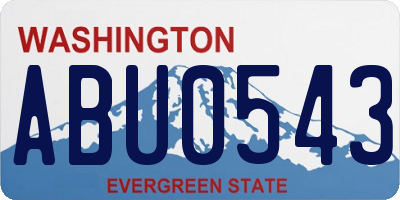 WA license plate ABU0543