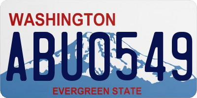 WA license plate ABU0549