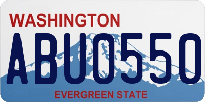 WA license plate ABU0550