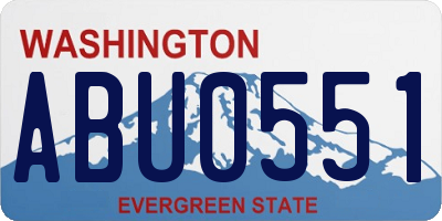 WA license plate ABU0551